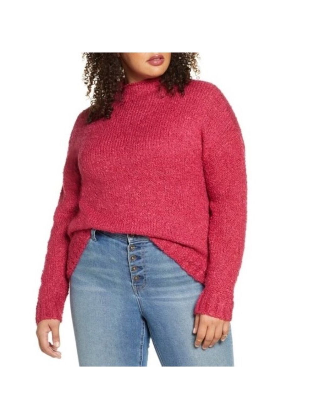 BP. Funnel Neck Bouclé Sweater